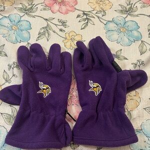 NFL Vikings Purple Fleece Gloves with Logo